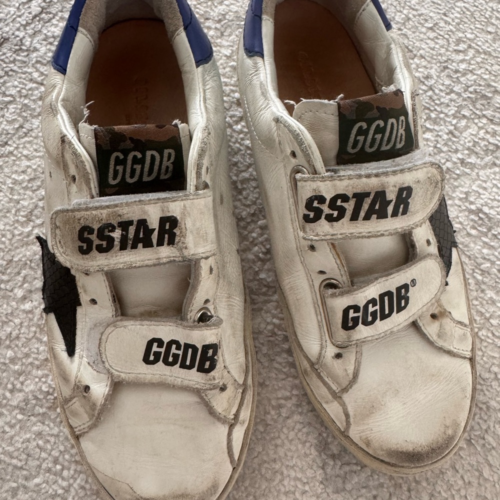Golden Goose Kids White and Black Sneakers